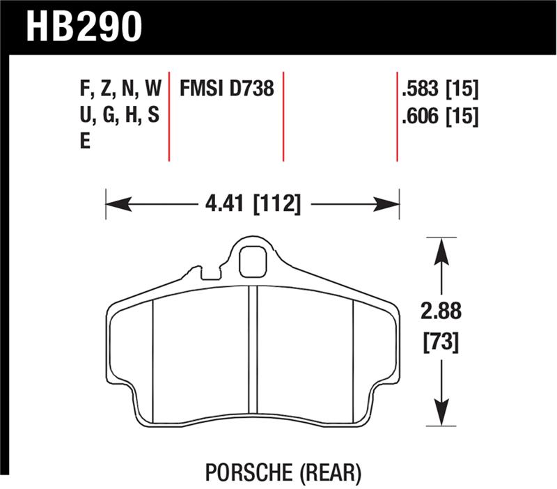 Porsche 911 Carrera 4 Brake Pads - Rear - Hawk Performance - Blue 9012 - `99-`08